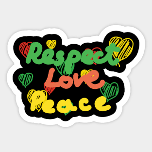 Juneteenth 2023 Respect Love Peace Freedom Colors Green Sticker